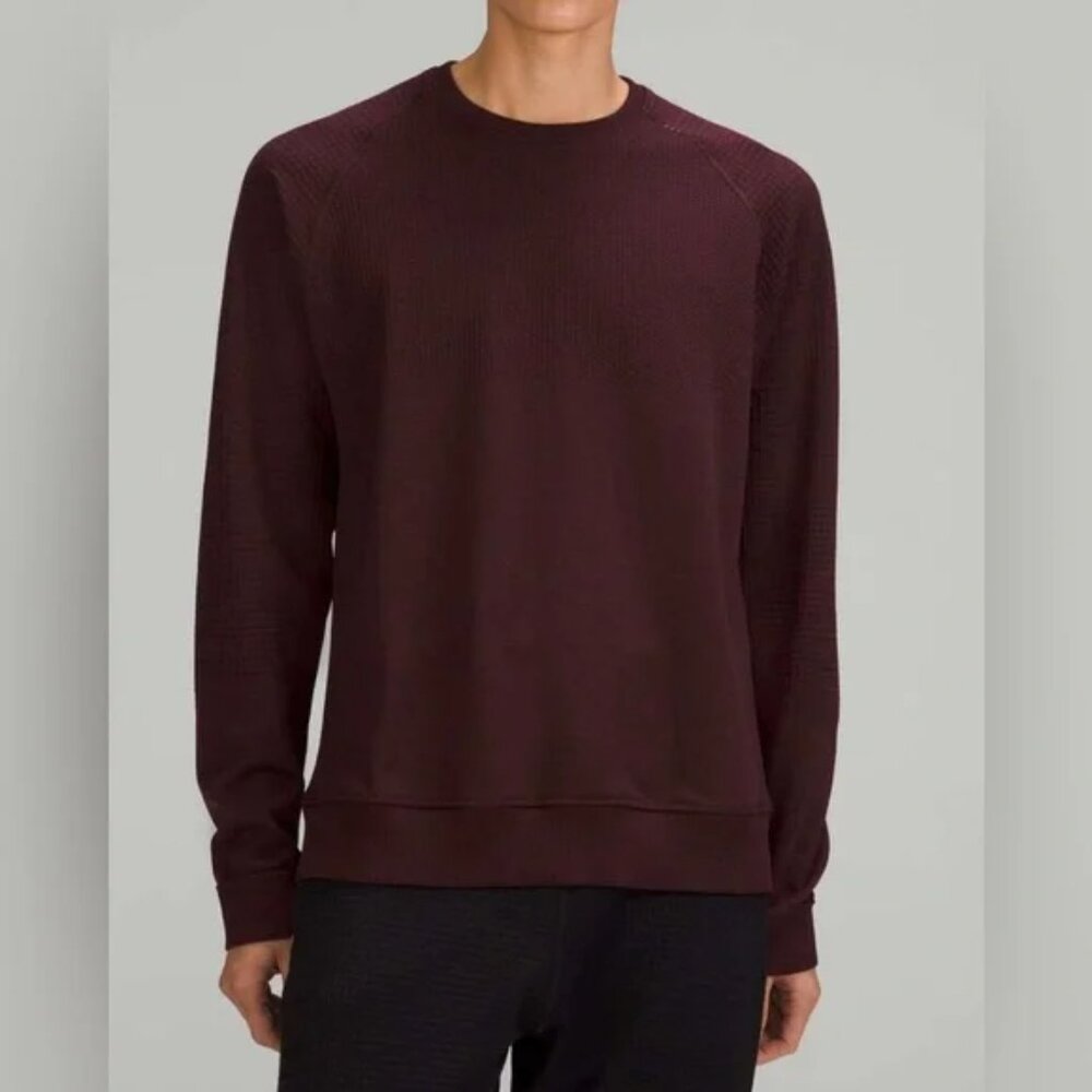 Lululemon Engineered Warmth Long Sleeve Crew Pullover Men's Medium Wool Cassis